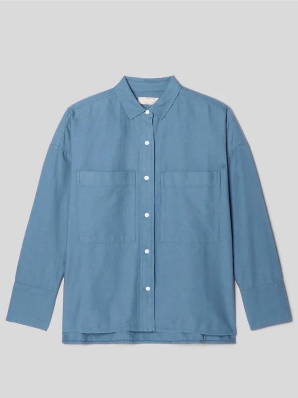 Everlane Boxy Oxford Cotton Bluefin size Small